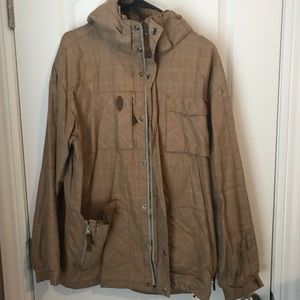 Tan snowboarding jacket